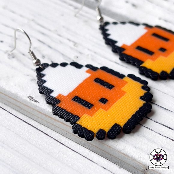 Halloween Perler Earrings | Mario Boo Ghost | Pumpkin | Black Cat | Black Widow - Picture 11 of 14